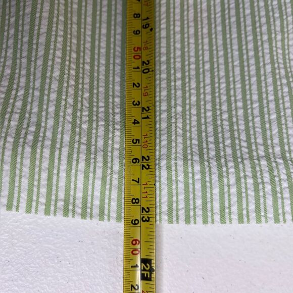 Alfred Dunner Seersucker Green Stripe Embroidered Beaded Short Sleeve Women 8 - Picture 12 of 13